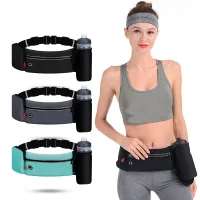 {PYAO Travel Department Store}Marathon Dual Pocket Running Belt Trail Running Waist Bag For Phone Sports Fanny Pack Man/Woman Fitness Waist Pack ขวดน้ำ