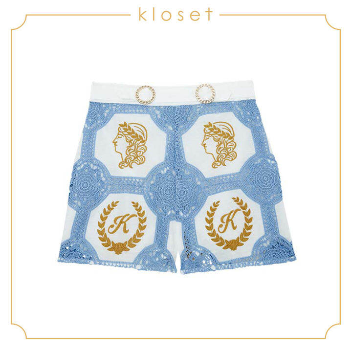 kloset-embroidery-shorts-ss20-p003-กางเกงแฟชั่น-กางเกงขาสั้น-กางเกงผ้าปัก-เสื้อผ้าแฟชั่น