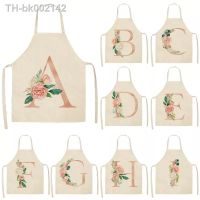 ◇♕☋ Pink Letters Pattern Kitchen Apron 65x53cm For Woman/kids Sleeveless Cotton Linen Aprons Cooking Home Cleaning Tools