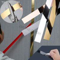 ○❈ 3M Stainless Steel Flat Decorative Line Self-adhesive Furniture Wall Sticker for Wall Ceiling Edge Strip Living Room Decoration