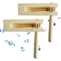 เครื่องมือ Orff สำหรับเด็กพลาสติกมาร์กตำแหน่งนิ้วกีตาร์2ชิ้นสำหรับเด็กของเล่นดนตรีไม้สำหรับงานปาร์ตี้ตามธีมกีฬาคลาสและความสนุกสนาน