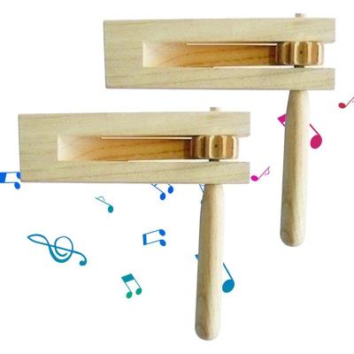 เครื่องมือ Orff สำหรับเด็กพลาสติกมาร์กตำแหน่งนิ้วกีตาร์2ชิ้นสำหรับเด็กของเล่นดนตรีไม้สำหรับงานปาร์ตี้ตามธีมกีฬาคลาสและความสนุกสนาน