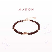 MARON - สร้อยข้อมือ (โซ่เงิน) X อัญมณีมงคล เสริมดวงประจำวัน | My Lucky Stars Chain Bracelet with Red Garnet &amp; Red Garnet เงินแท้ พลอยแท้ ชุบทองชมพู Rose Gold