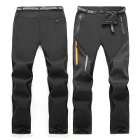 TRVLWEGO Men Camping Hiking Pants Trekking High Stretch Summer Thin Light Rain Proof Quick Dry UV-Proof Outdoor Travel Trousers