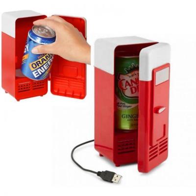 Mini USB Fridge Cooler Beverage Drink Cans Cooler/Warmer Refrigerator for Laptop PC Computer Black Red