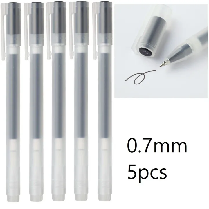 MUJI Gel Ink Ball Point Pen 0.7mm Black color 5pcs made in japan