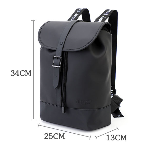 TINYAT New Mens Leather Backpack laptop Backpack for 14 15 inch Waterproof Travel Backpack for School Hiking Finshing Backpack