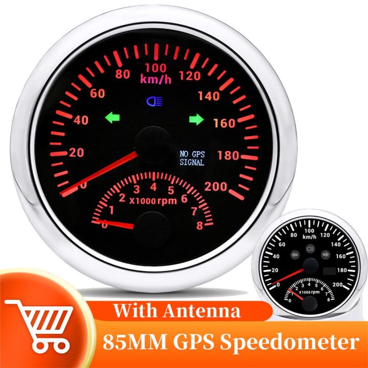 มาตรวัดความเร็วด้วย-gps-85มม-พร้อมมาตรวัดความเร็วรอบ200กม-ชม-120กม-ชม-เครื่องวัดความเร็วเรือนรถบรรทุกรถยูนิเวอร์แซลยึดเซ็นเซอร์85มม-สำหรับรถยนต์เรือ9-32v