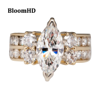 BloomHD แฟชั่นใหม่ Marquise แหวนหมั้น Zirconia แหวนสำหรับผู้หญิงและเด็กผู้หญิง