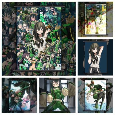 ❂❈ อะนิเมะโปสเตอร์ภาพวาดผ้าใบ Boku No My Hero Academia Asui Tsuyu Anime Manga Wall Art ภาพตกแต่งห้องนอนตกแต่งบ้าน