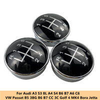 สำหรับ Audi A3 S3 8L 2000-2003 A4 S4 B7 A6 C6 VW Passat B5 3BG B7 CC Golf 4 MK4 Bora Gear LEVER SHIFT KNOB สัญลักษณ์ฝาครอบ