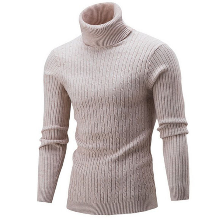 hnf531-fashion-men-turtleneck-solid-color-long-sleeve-knitted-sweater-pullover-top