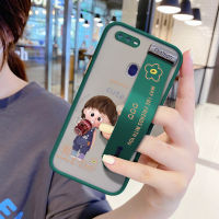 UCUC (สายรัดข้อมือ) เคสมือถือ เคสโทรศัพท์ เคส OPPO F9 A7X การ์ตูน Coca-Cola น่ารักสาวน่ารักปลอกกันกระแทก Frosted กลับนุ่มขอบฝาครอบเลนส์ป้องกันเลนส์โทรศัพท์บางเฉียบเคสโทรศัพท์