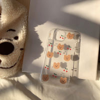 Cartoon Bear Soft TPU Phone Case For iPhone 12 MIni 11 Pro Max Cute Cherry Back Cover Case For iphone SE 7 8 Plus X XR XS MAX
