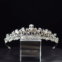 ใหม่ผู้หญิงงานแต่งงานผม Tiaras และ Crowns เพทายเจ้าสาว Tiara