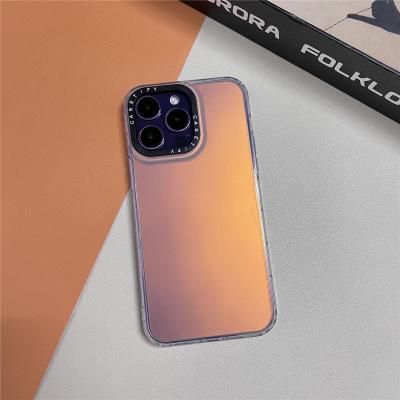 【สำหรับ iPhone】 เลเซอร์ที่มีสีสันปลอก  iPhone 14 Pro Max 13 12 11 XSMax XR X XS 8 7Plus เลเซอร์ Holographic Soft ซิลิโคน  กันกระแทกฝาครอบป้องกัน  สีทึบ