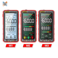 Ziqqucu ANENG 681/682/683 Multimeter Tester Anti-burn เครื่องวัดความจุไฟฟ้า 6000 นับไฟฉายแบบชาร์จไฟหน้าจอ LCD เครื่องมือวัด