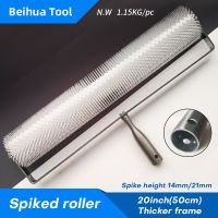 (Aixin)20นิ้ว Self Leveling Screed Spiked Roller 50ซม. Spike สูง13มม./21มม. ลูกกลิ้งเติมอากาศอีพ็อกซี่สีเครื่องมือ Professtion