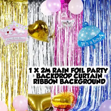 JOLLYBOOM-Pink Foil Fringe Curtain Party Decorations, Backdrop for Pink  Streamers, 3.3Ft X 6.6Ft