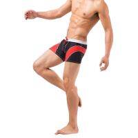 Men Boxer Swimming Trunks Sexy Elastic Low Waist Lacing Swimsuit Surfing Beach Wear Water Sports Shorts Summer Gay Bathing Pants Swimwear