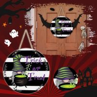 【CW】 Halloween Decorative Ornament Wooden Happy Halloween Door Hanging Sign t1g