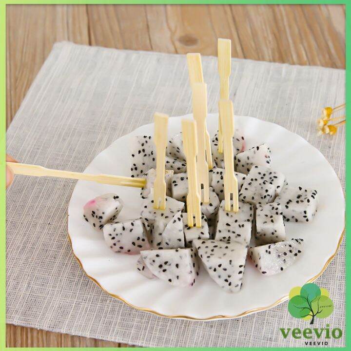 veevio-ส้อมจิ้มผลไม้-แท่งไม้ไผ่ผลไม้-ไม้ไผ่-ส้อมขนม-fruit-bamboo-sticks