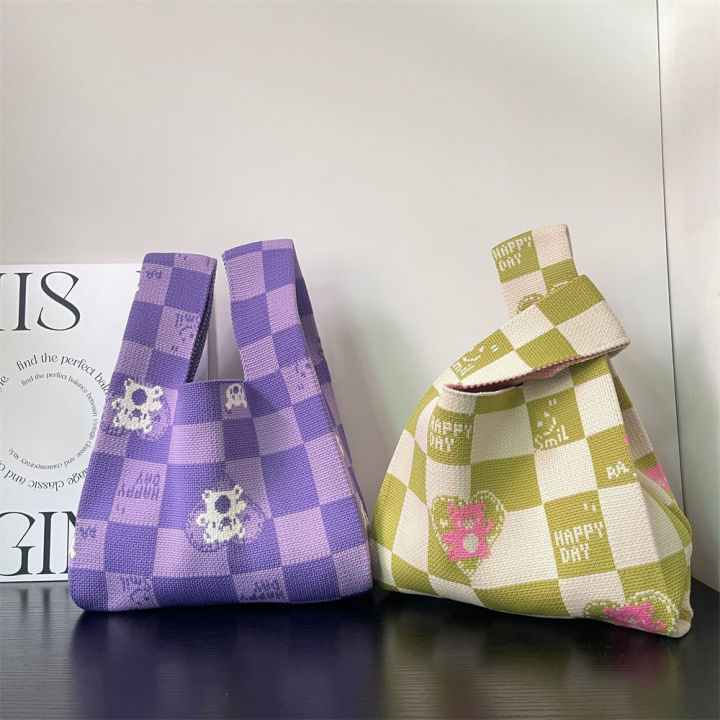 knot-stripe-women-japanese-shopping-bags-wide-wrist-color-mini-knit-knot-wrist-bag-knit-handbag-handmade-handbag