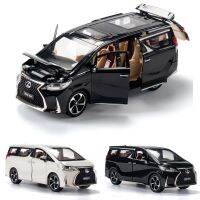 โมเดลรถของเล่นเล็ก1/24 Lexus LM300H MPV Van Diecast ประตูเปิดปิดด้วยเสียงและไฟของขวัญคอลเลกชันสำหรับเด็กผู้ชาย