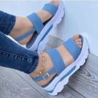 Shoes for Women 2023 Summer Hot Sale Buckle Strap Womens Sandals Peep Toe Wedges Platform Sandals Solid Shoes Female Zapatos