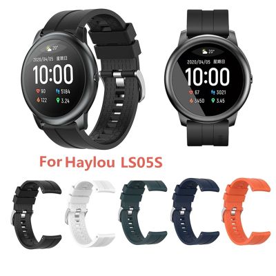 ▫ Silikonowy pasek do zegarka dla Haylou-LS05S wzór w kratę 22mm jednokolorowa zapasowa opaska bransoletka sportowa dla dorosłych mężczyzn