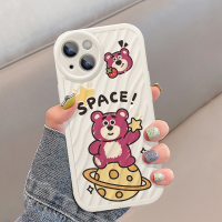 เคสสำหรับ OPPO Reno8T 5G A78 5G Reno7z 5G Reno8z 5G Reno5 Reno5PRO Reno6 5G Reno7PRO Reno8 5G A16/A16S A77 5G/A77S A3s/A5 F11/A9 A5 2020/A9 2020 A53 2020/A33 2020 การ์ตูนน่ารักหมีสตรอเบอร์รี่ป้องกันการตกเคสโทรศัพท์