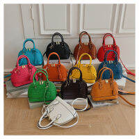 2021 Candy Color Small Shell Boston Single Shoulder Bag for Women Portable Belt Handle Commuting Royal Orange Alligator Bag