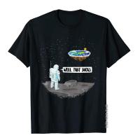 Funny Flat Earth นักบินอวกาศ Well That Sucks เสื้อยืด R ชาย T เสื้อ Cotton Tops เสื้อสบาย