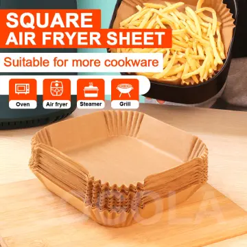 50PCS Air Fryer Parchment Paper Liners Non-Stick Disposable Paper Tray  Barbecue Plate Food Oven Kitchen Papel Freidora Aire