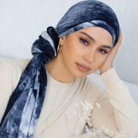 【YF】 Tie-dyed Cotton Jersey Hijab Scarves Women Muslim Shawls Hijabs Strechy Headscarf Wraps Headband Turbans Bandana Bufandas