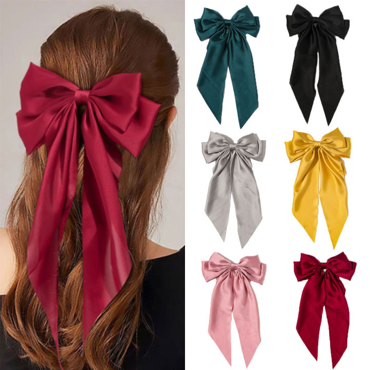 CHANBAEK hair claw with ribbon bows and ribbons for girls bow hair clip ...