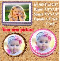 【hot】 Custom Your Own Picture Stickers Wafer Rice Cookie Toppers Birthday Wedding Supplie