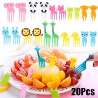 Mini Forks Animal Food Picks for Kids Cute Fruit Fork Bento Box Decor Reusable Cartoon Children Snack Cake Dessert Lunch Pick