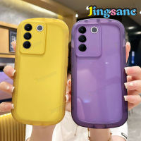 Jingsanc เคสใสสำหรับ VIVO V27e เคสโทรศัพท์ใสซิลิโคน TPU ปกป้องเลนส์สีลูกกวาดฝาหลัง Vivo V27e