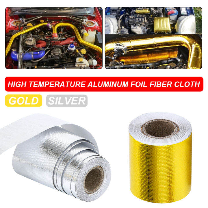 5m Gold Exhaust Wrap Pipe Header Heat Insulation Roll Tape Turbo Heat