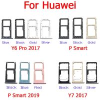 Huawei Y7 Y6 Pro 2017 P ซิมการ์ด2019อัจฉริยะอะไหล่ที่ใส่ซิมอะแดปเตอร์ที่ใส่ถาดซิมช่องเสียบบัตรการ์ด SD สำหรับ