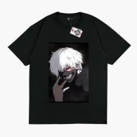 เสื้อยืดลำลองฤดูร้อน เสื้อยืด อะนิเมะ Tokyo GHOUL KEN KANEKI Kaos อะนิเมะ เสื้อยืดคอตตอนฤดูร้อน S-5XL