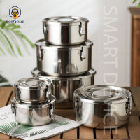 ☎2022 new 304 stainless steel picnic box Korean lunch box lunch box sealed leak-proof storage large fresh-keeping box