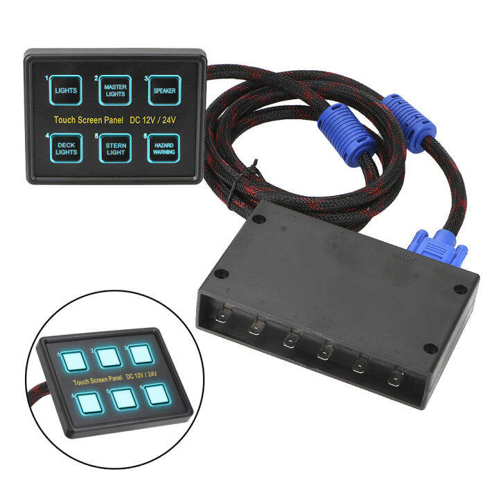 Slim Touch Circuit Control Panel Box for Car Marine Caravan 6 Gang LED
