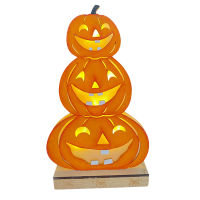 Wooden LED light gift, Halloween pumpkin grimace decoration