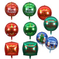 4D 22inch1 Round Square Christmas Foil Balloon Blue Red Green Santa Snowflake Elk Helium Balloon Christmas Party Decoration Ball