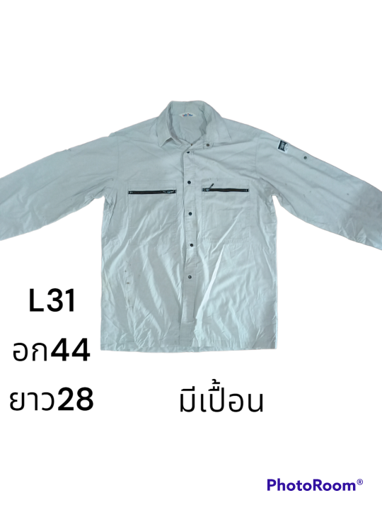 เสื้อเชิ้ตใส่ทำงานแขนยาว-เสื้อช้อปใส่ทำงาน-เซตผ้าบาง-สินค้าจากญี่ปุ่น-l25-l32