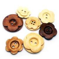 【YF】✣❍♂  30pcs/Lot 23-30mm 2 Hole Wood Buttons Handmake Scrapbooking Crafts Clothing SC280