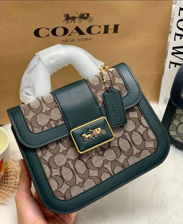 Guaranteed Authentic Coach Alie Top Handle In Signature Jacquard Ladies