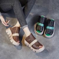 Blonshe รองเท้าส้นเตี้ยลำลองสำหรับผู้หญิง,รองเท้าเกาหลีวินเทจชุดผ้าป่านรองเท้าวินเทจรองเท้าแตะเชือกสานสตรีรองเท้าผ้าใบ INS 100805ใหม่